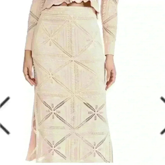 Rebecca Taylor crochet top and skirt set in pink cotton - Picture 6 of 12